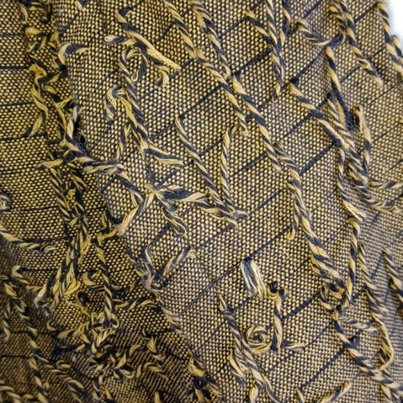 Vintage Car Pool Couture Green/kakhi Blazer with Strings, 23" PTP, 31" L - Picture 3 of 8